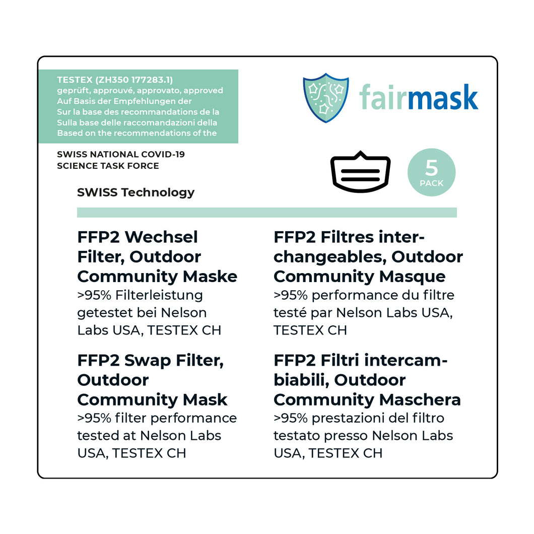FFP2 Wechsel-Filter für Halsschlauch – 5er Pack